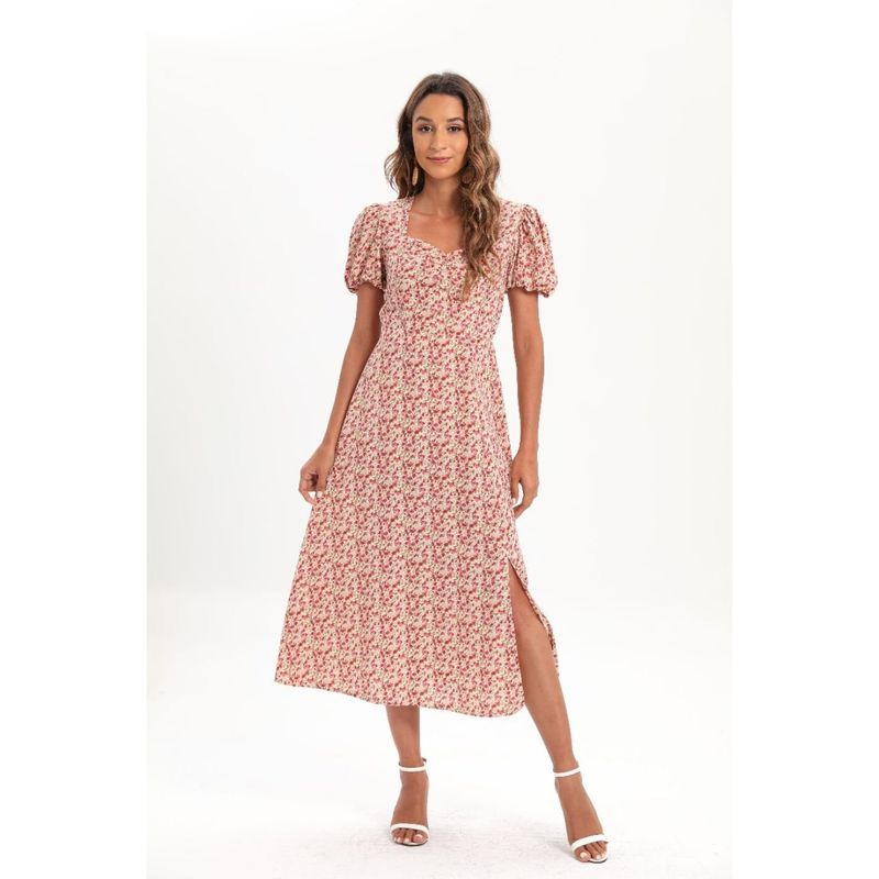 MPROPIA - Vestido Verano Largo Mujer Floral Manga Corta 272