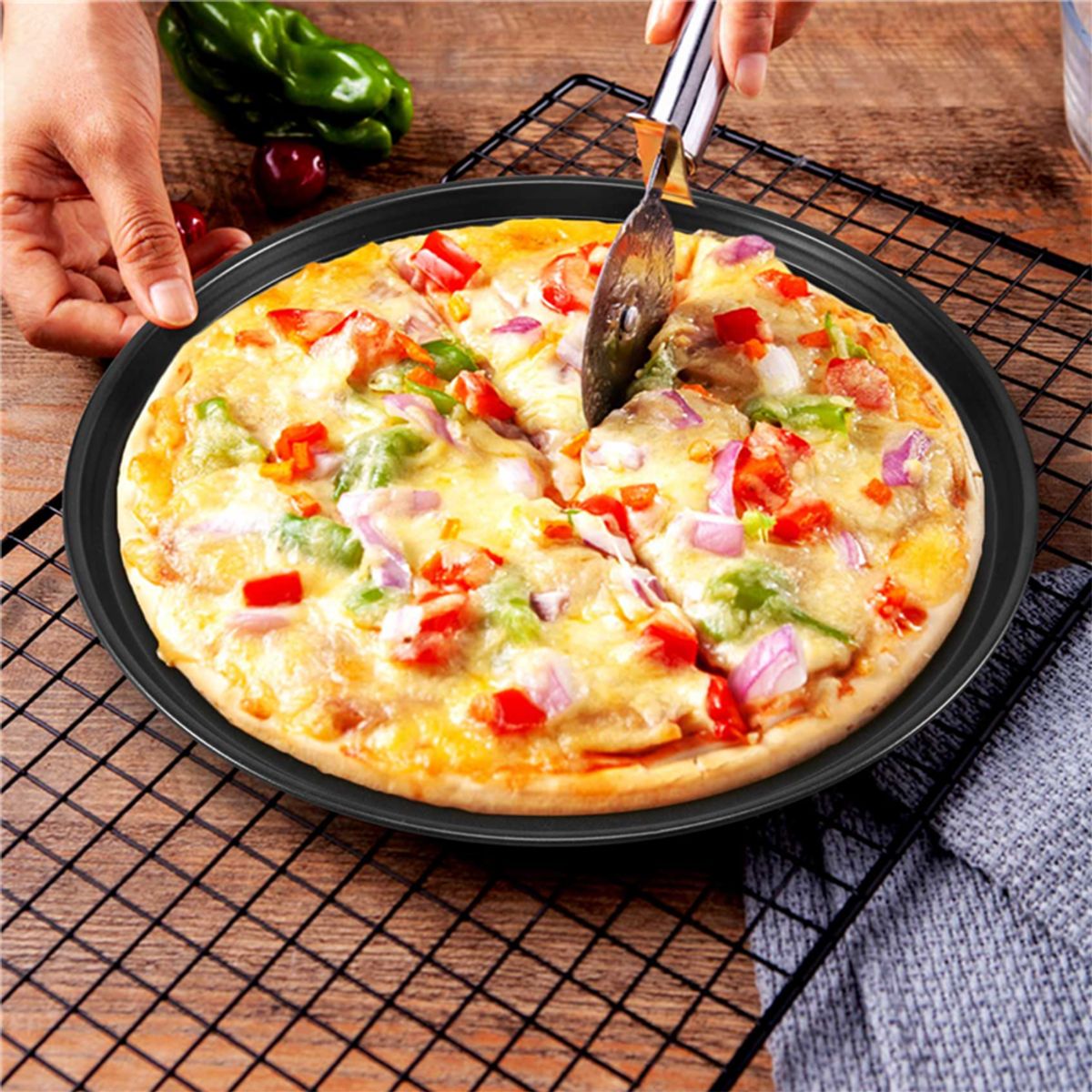 GENERICO - Molde Redondo Liso Para Pizza Pan 32cm Antiadherente