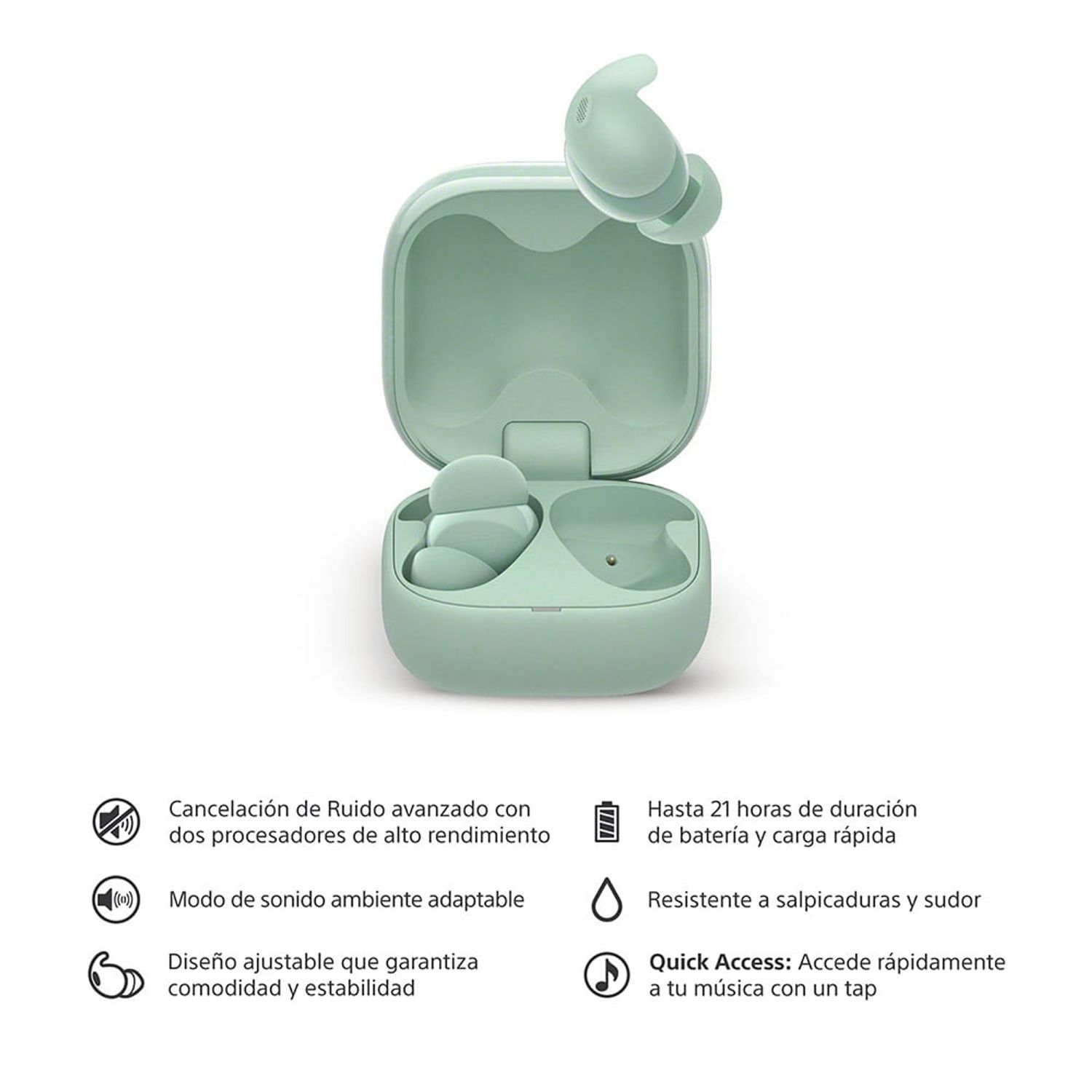 SONY Audífonos inalámbricos con noise canceling LinkBuds Fit Verde