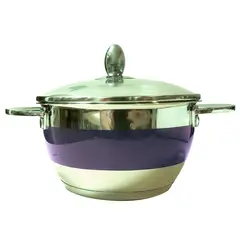 GENERICO - Olla de Ø18 cm, 2.1 (litros), acero inoxidable, color púrpura