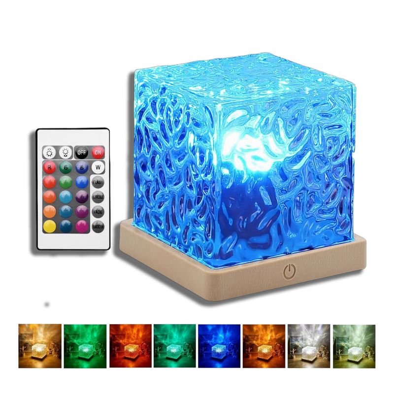 GENERICO - Lámpara Luz Nocturna Ondulante Aurora De Agua Carga Usb