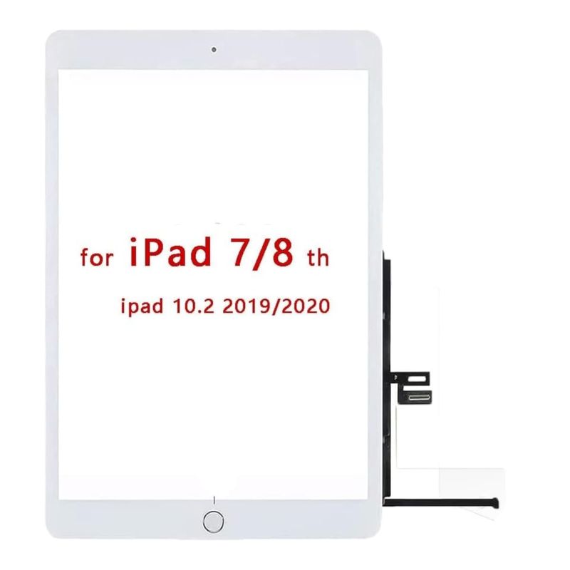 GENERICO - Pantalla Táctil de repuesto con Botón Home para  iPad 10.2 Blanco