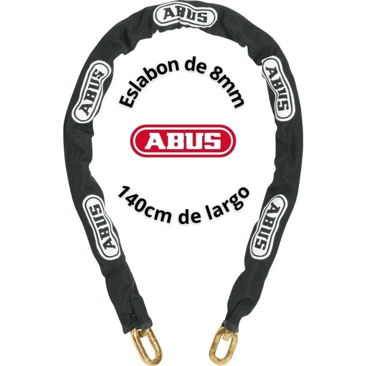 ABUS - Cadena Acero Serie 8KS 140cm Endurecido Alta Seguridad