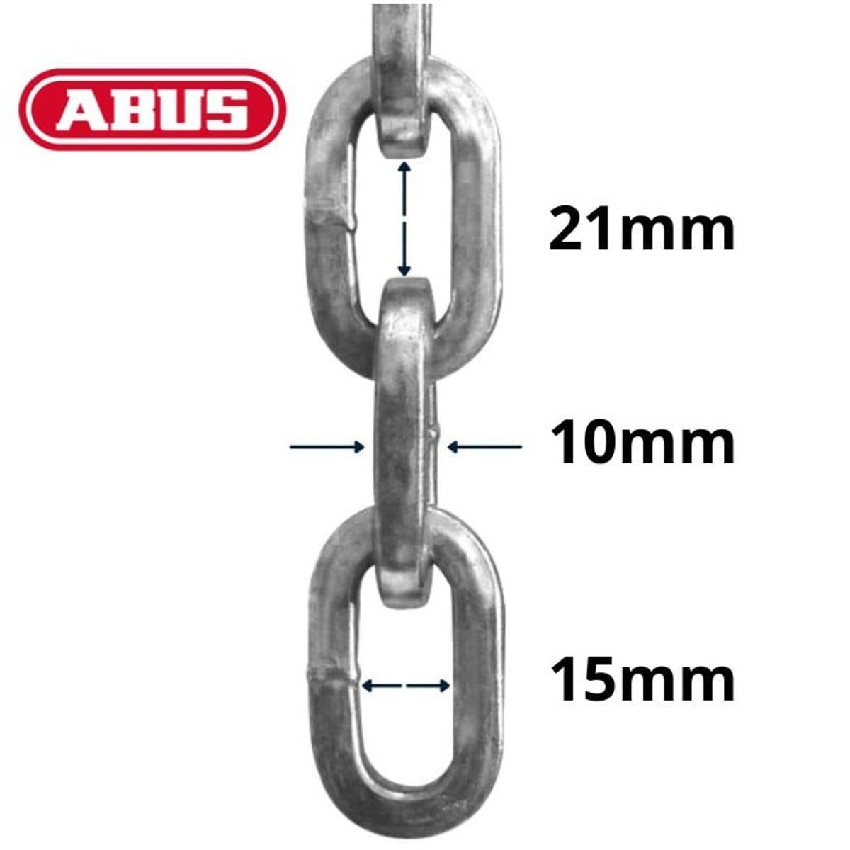 ABUS - Cadena Acero Serie 10KS 140cm Endurecido Alta Seguridad
