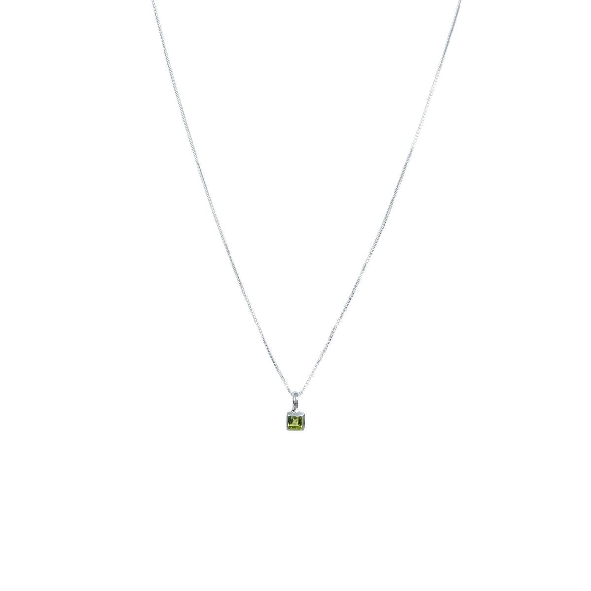 COGGIOLA - Collar Peridot Cuadrado Veneciana Plata Fina 925