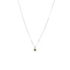 COGGIOLA - Collar Peridot Cuadrado Veneciana Plata Fina 925