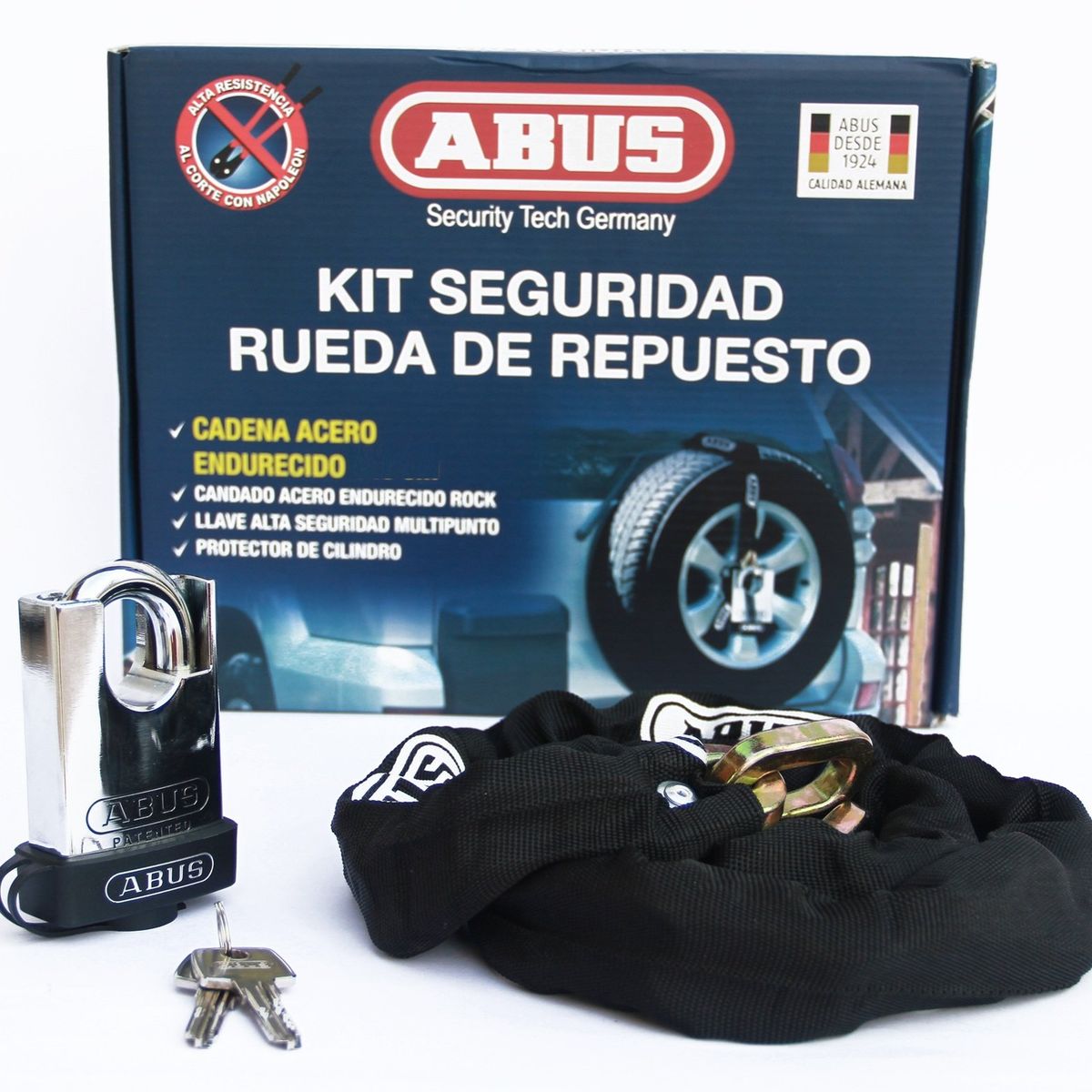 ABUS - Kit Seguridad Rueda De Repuesto Rock 83CS - Cadena 10KS60