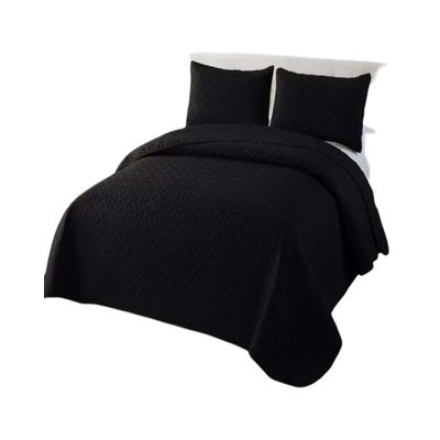 Imagen 2 del producto CUBRECAMA COLCHAS QUILT DE VERANO PLAZA Y MEDIA NEGRO.