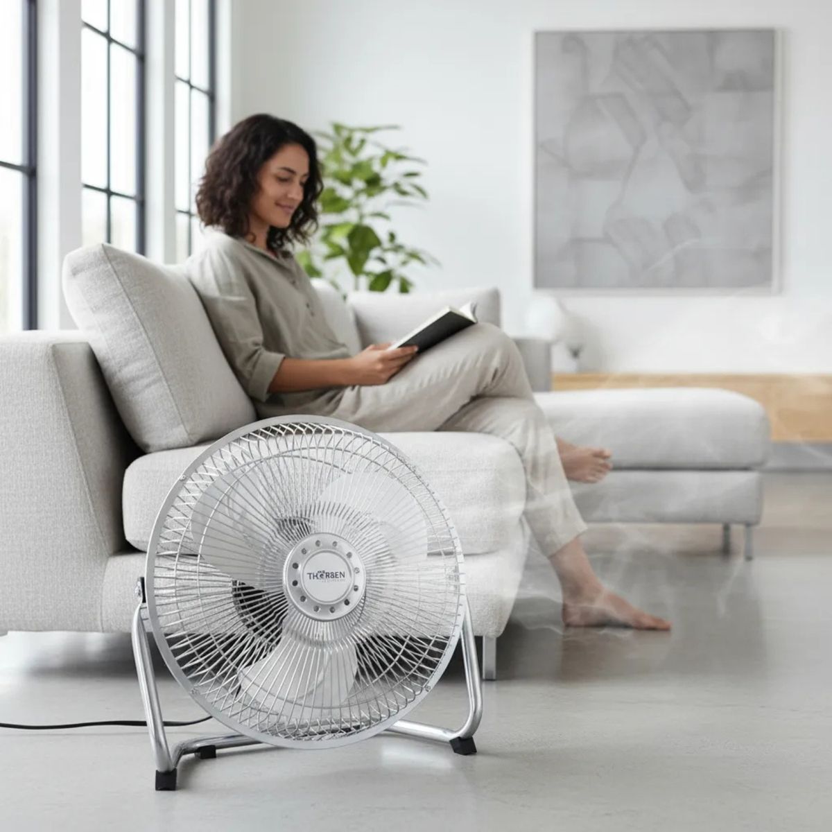 THORBEN - Ventilador Sobremesa Piso Silencioso Thorben Thor Box Metal 9 Pulgadas