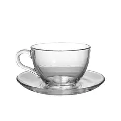 GENERICO - Taza Vidrio Con Asas Para Cafe Bebidas Color Transparente