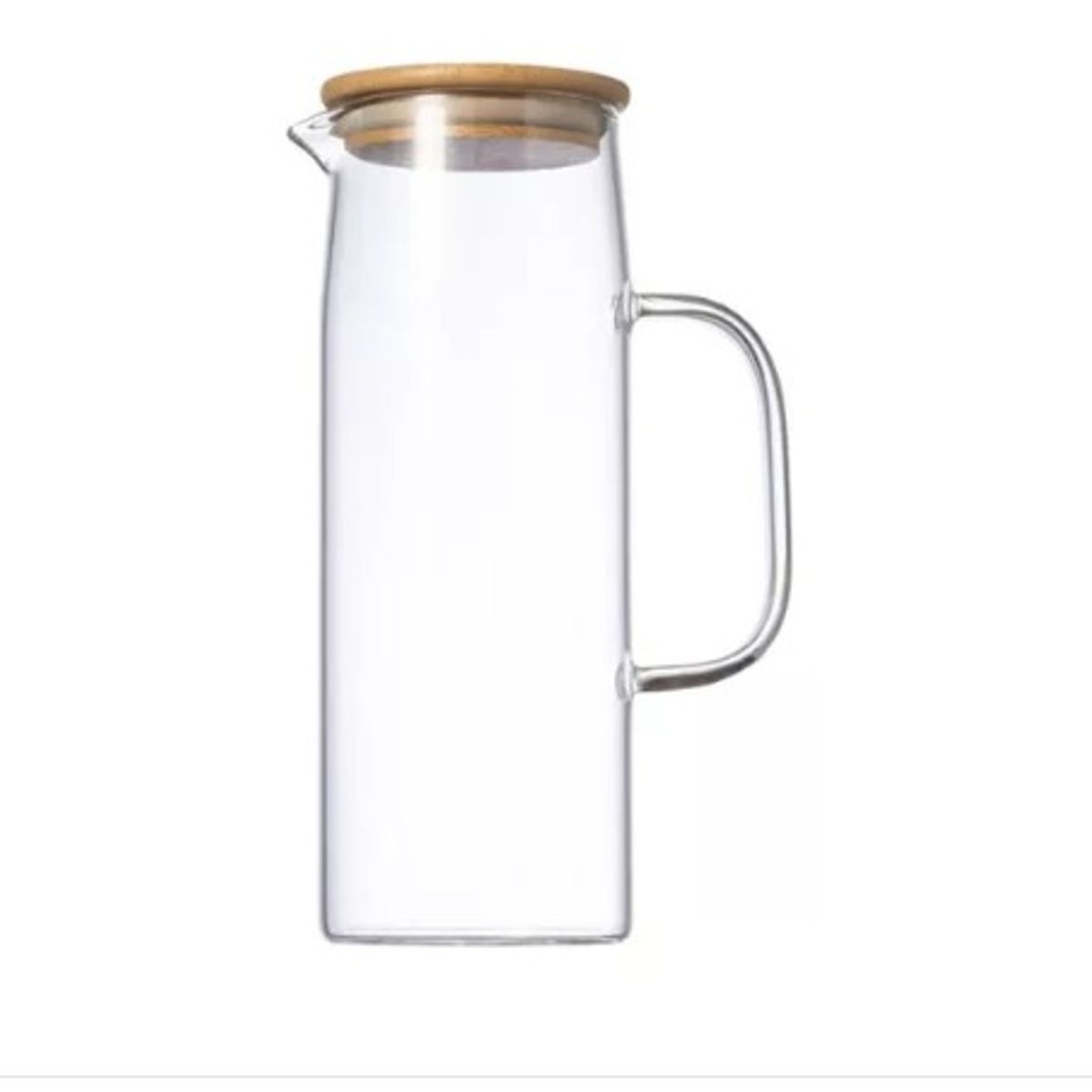 GENERICO - Set 2 Jarras De Vidrio 1100/1400  Tapa Bambú Caliente/frio