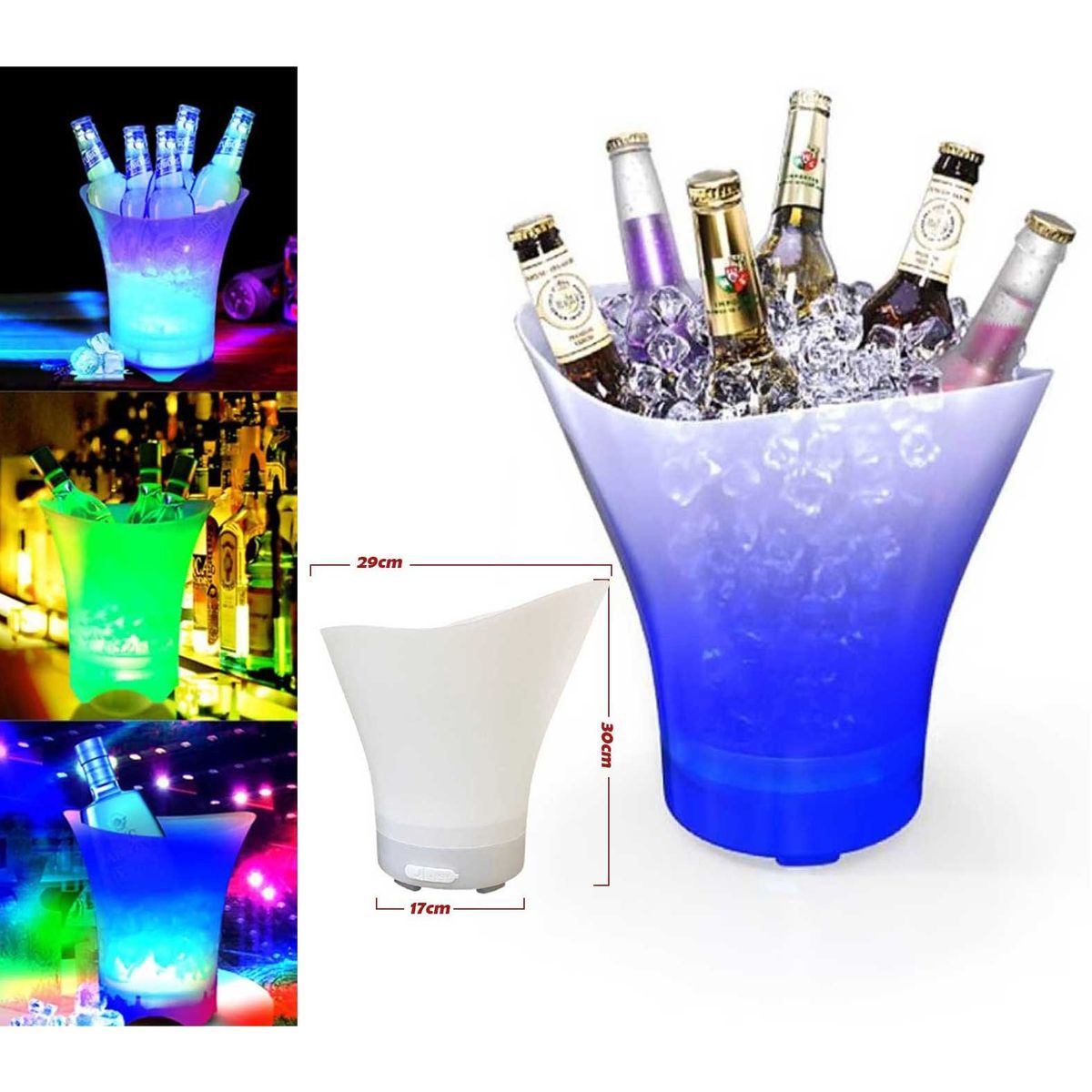 GENERICO - Hielera Parlante Cubetera Led Bluetooth Grande 7 Litros Portatil