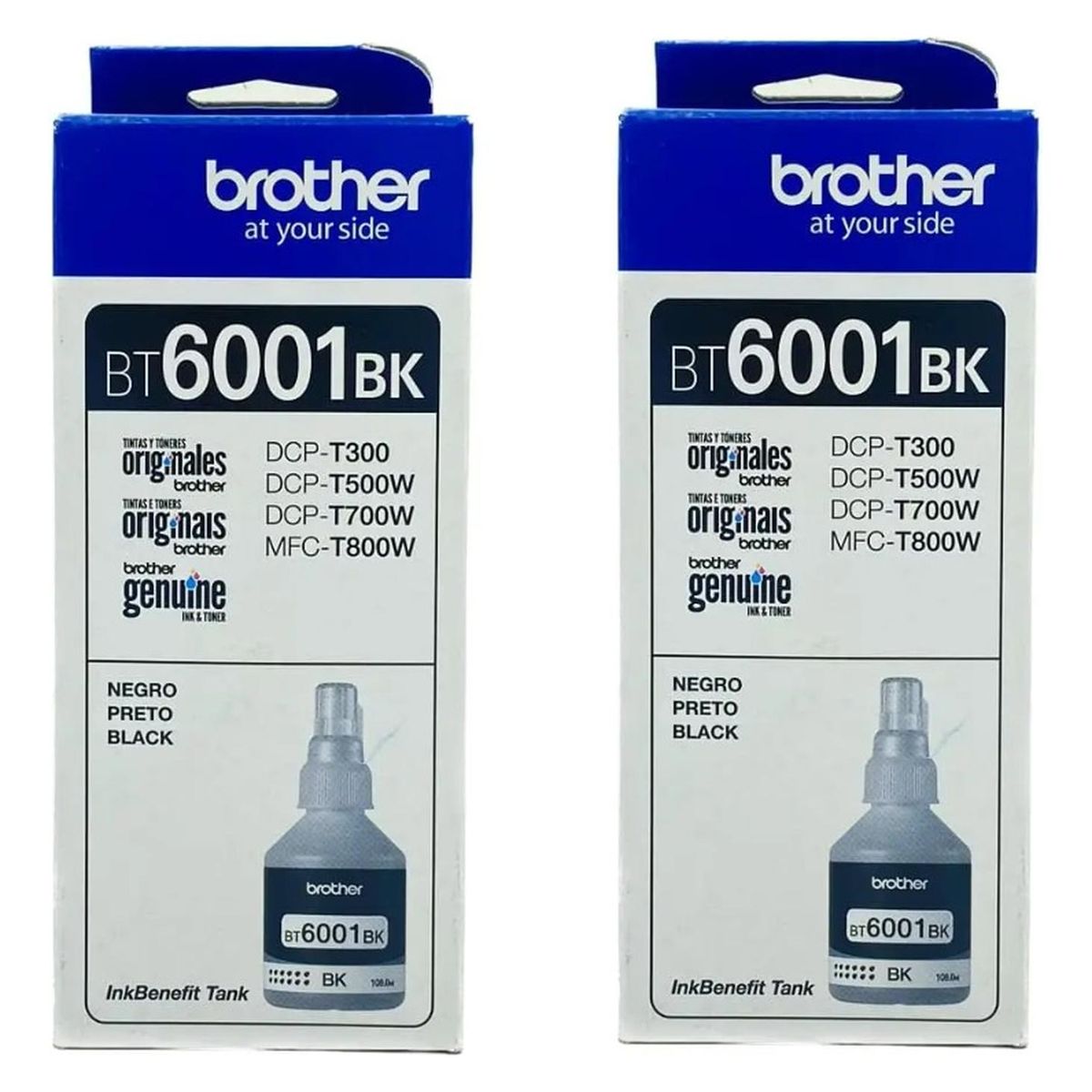BROTHER - Botellas de Tintas Brother bt6001 Negro Original Pack