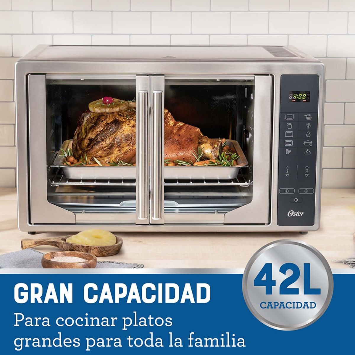 OSTER - Horno De Mesa Eléctrico Oster 42 Litros Plateado Tssttvfdmaf