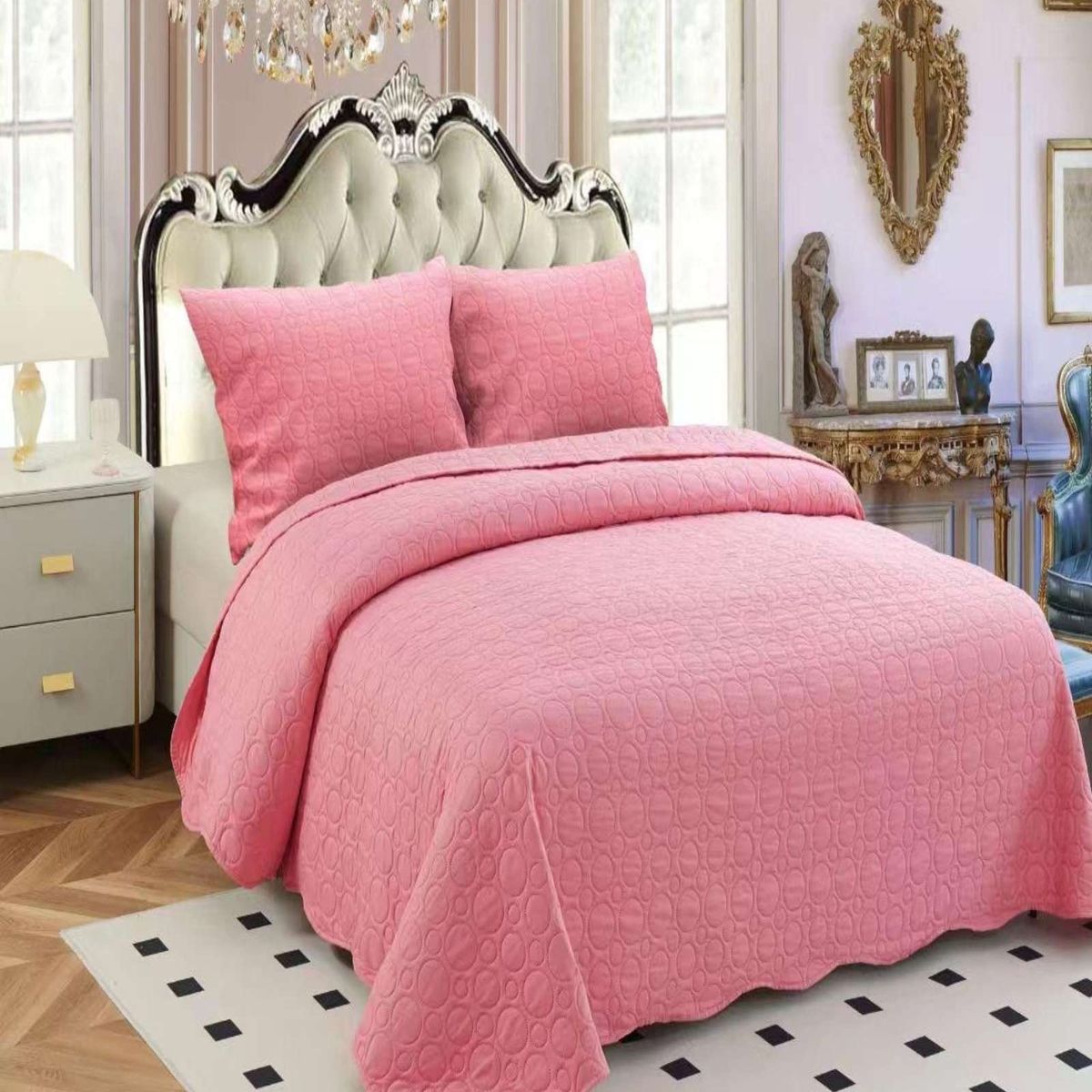 GENERICO - CUBRECAMA QUILT DE VERANO UNICOLOR KING - SUPER KING