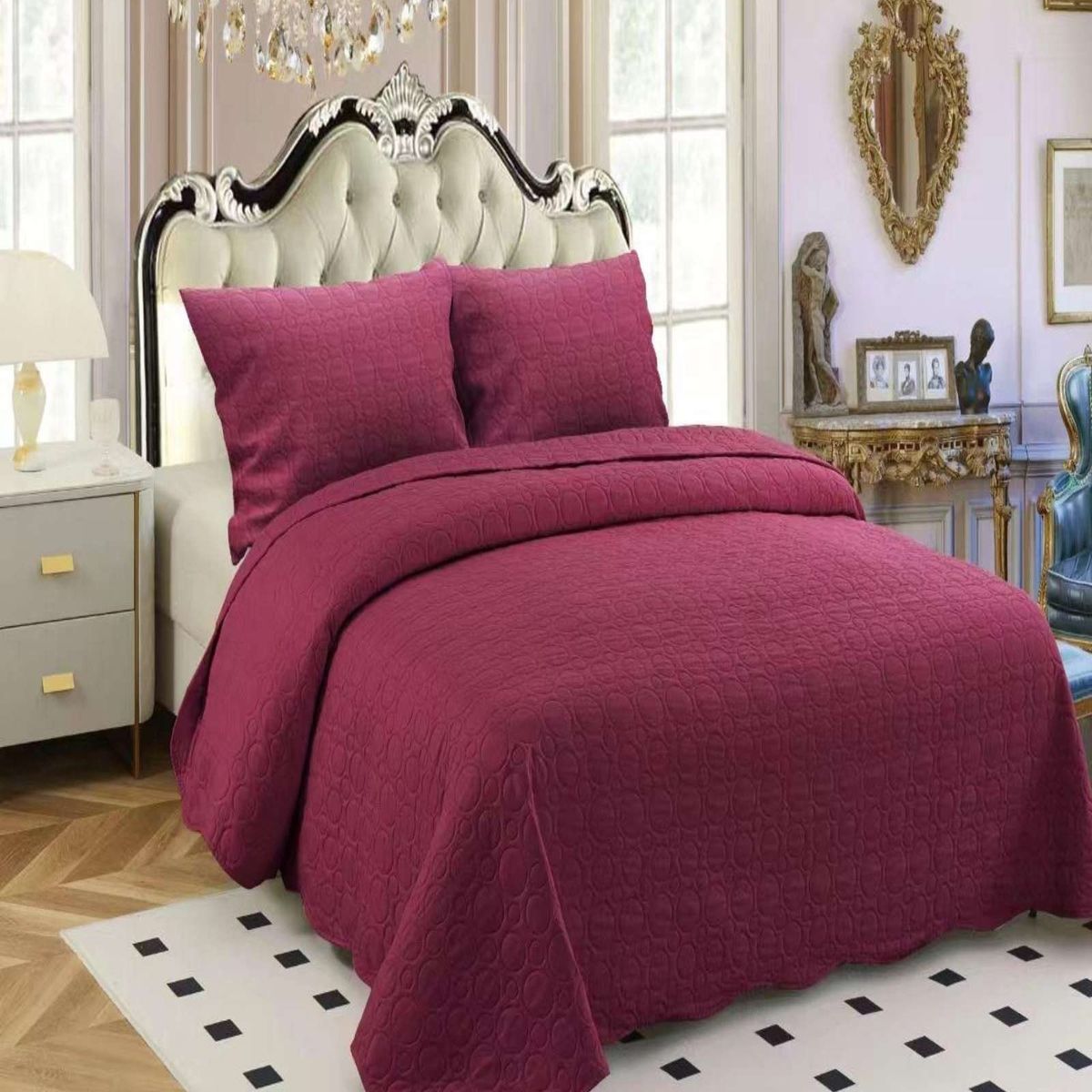 GENERICO - CUBRECAMA QUILT DE VERANO UNICOLOR KING - SUPER KING