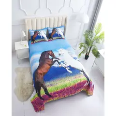 GENERICO - Cubrecama 2 plazas de caballo material quilt