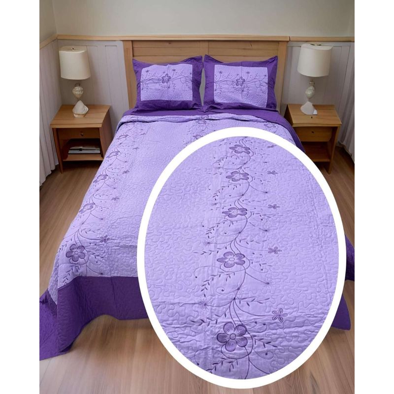 GENERICO - CUBRECAMA QUILT BORDADO 2 PLAZAS