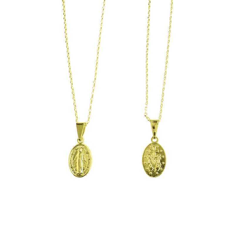ANDREA COGGIOLA JOYAS - Collar Medalla Virgen De Los Rayos Enchapado Oro 18K