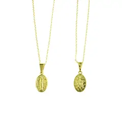ANDREA COGGIOLA JOYAS - Collar Medalla Virgen De Los Rayos Enchapado Oro 18K