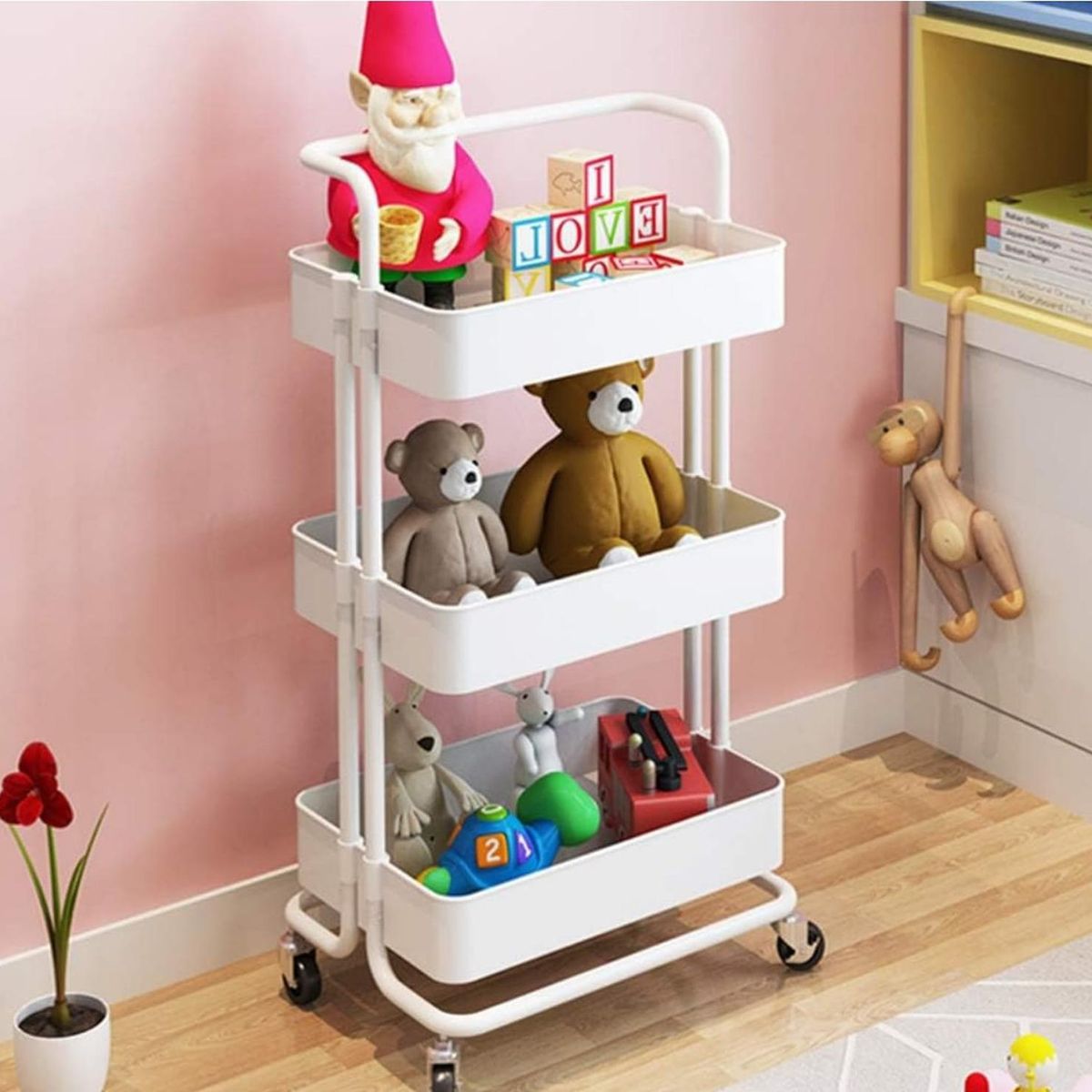 GENERICO - Organizador Con Ruedas Multifuncional Blanco