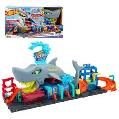 HOT WHEELS - City Pista Juguete Lavado De Autos Mega Tiburón