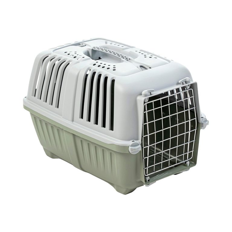 Jaula Transporte Mascotas Pratiko Metal 1 Verde Opaco