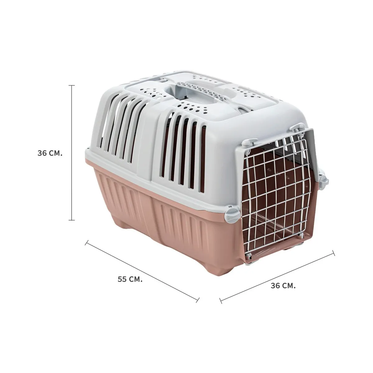 MPS - Jaula Transporte Mascotas Pratiko Metal 2 Rosa Opaco MPS