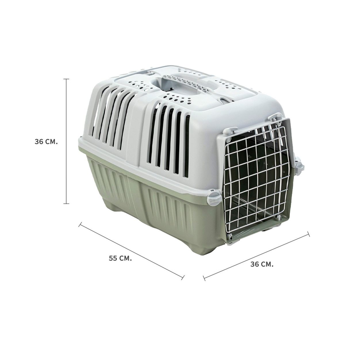 MPS - Jaula Transporte Mascotas Pratiko Metal 2 Verde Opaco MPS