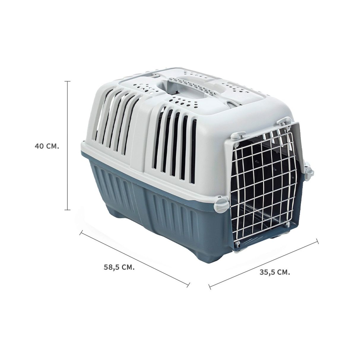 MPS - Jaula Transporte Mascotas Pratiko Metal 3 Azul Opaco MPS