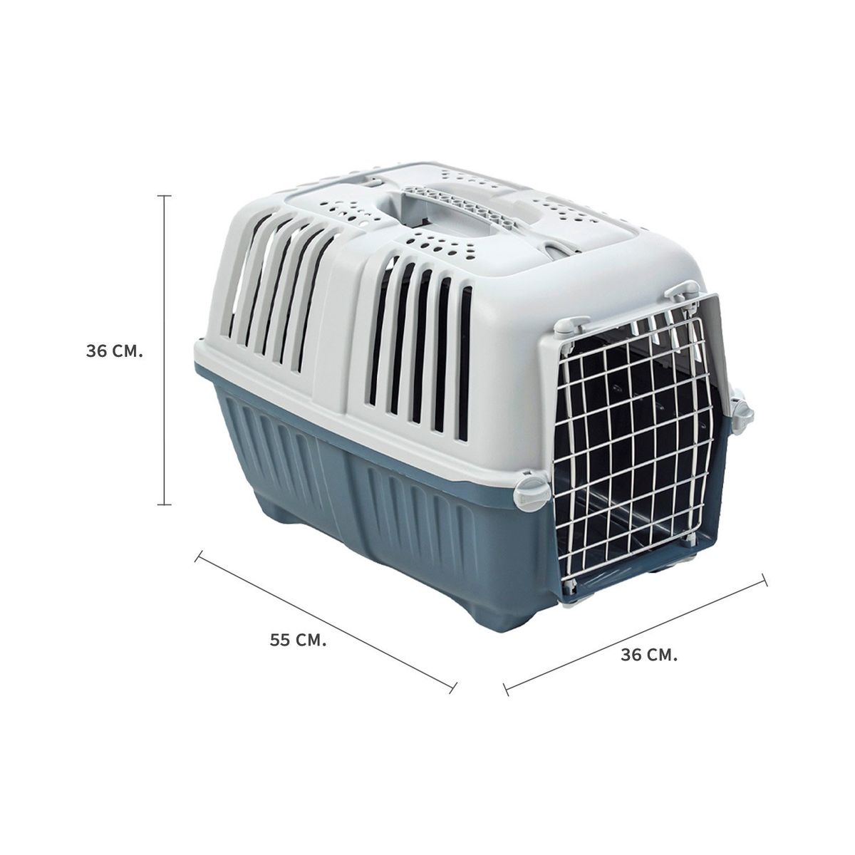 MPS - Jaula Transporte Mascotas Pratiko Metal 2 Azul Opaco MPS