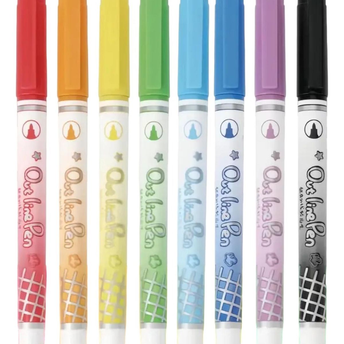 GENERICO - Set 8 Lapices Doble Linea Marcadores Out Line Pen Metalizado