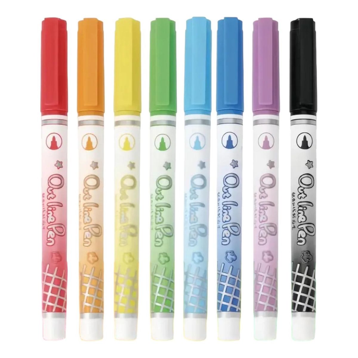 GENERICO - Set 8 Lapices Doble Linea Marcadores Out Line Pen Metalizado