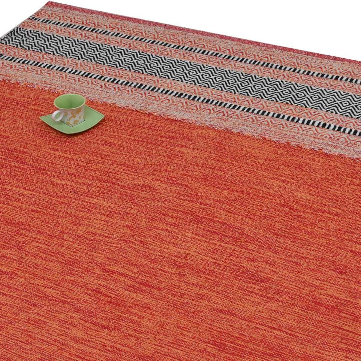 DECOGHAR - Alfombra Kilim Rustic Nomad Antideslizante Naranja 280 X 365 mts