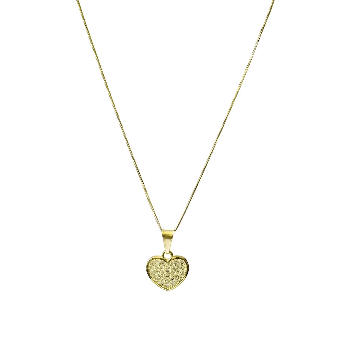 COGGIOLA - Collar Corazón Circón Blanco Enchapado Oro 18K