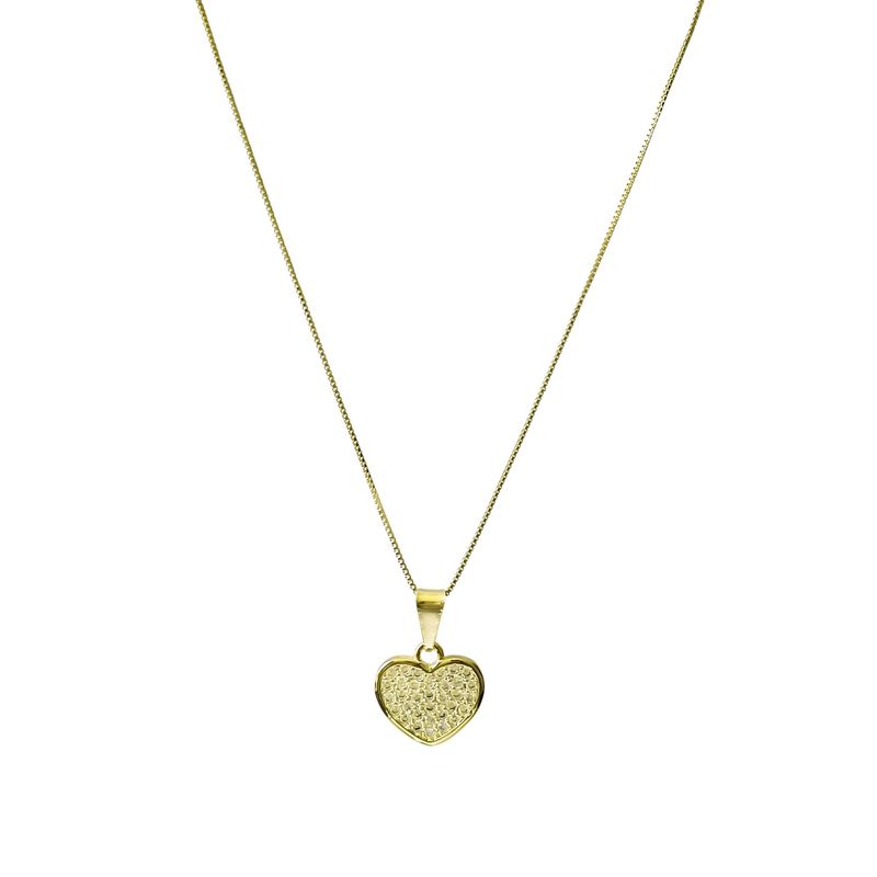 ANDREA COGGIOLA JOYAS - Collar Corazón Circón Blanco Enchapado Oro 18K