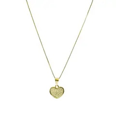 ANDREA COGGIOLA JOYAS - Collar Corazón Circón Blanco Enchapado Oro 18K