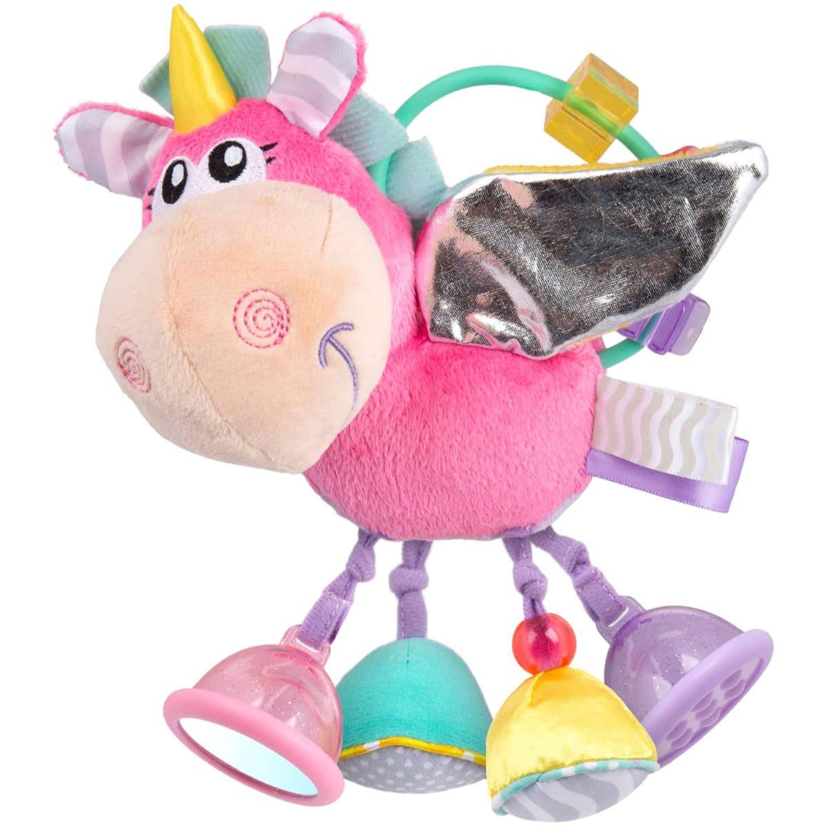 PLAYGRO - Sonajero Unicornio con Actividades PLAYGRO Clip Clop Rosado