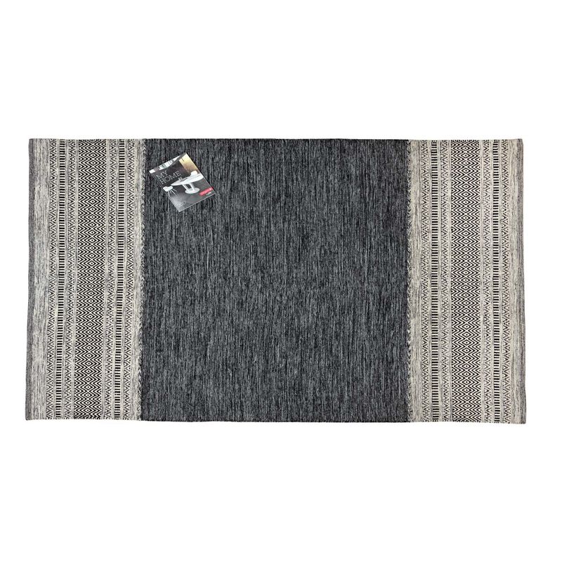 GENERICO - Alfombra Kilim Rustic Nomad Antideslizante Dk Gris 180 X 280 mts