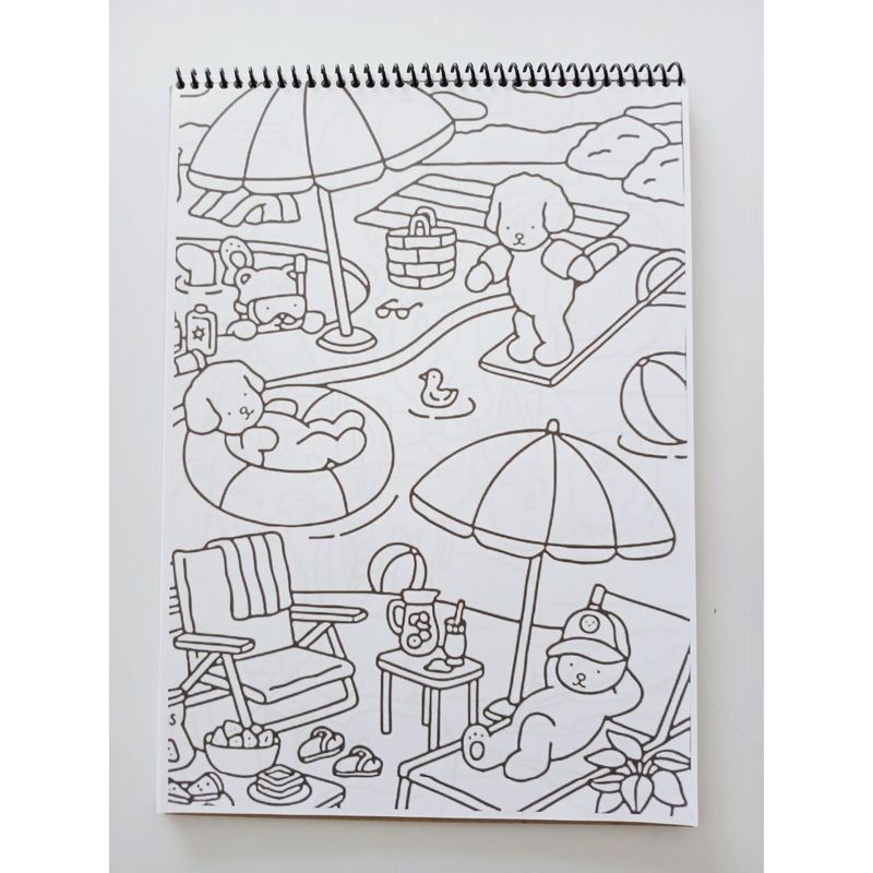 GENERICO - Libro para colorear super cute things +24 lápices de colores