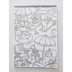 GENERICO - Libro para colorear super cute things +24 lápices de colores