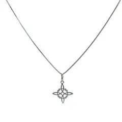 ANDREA COGGIOLA JOYAS - Collar Nudo De Brujas Fino Plata Fina 925