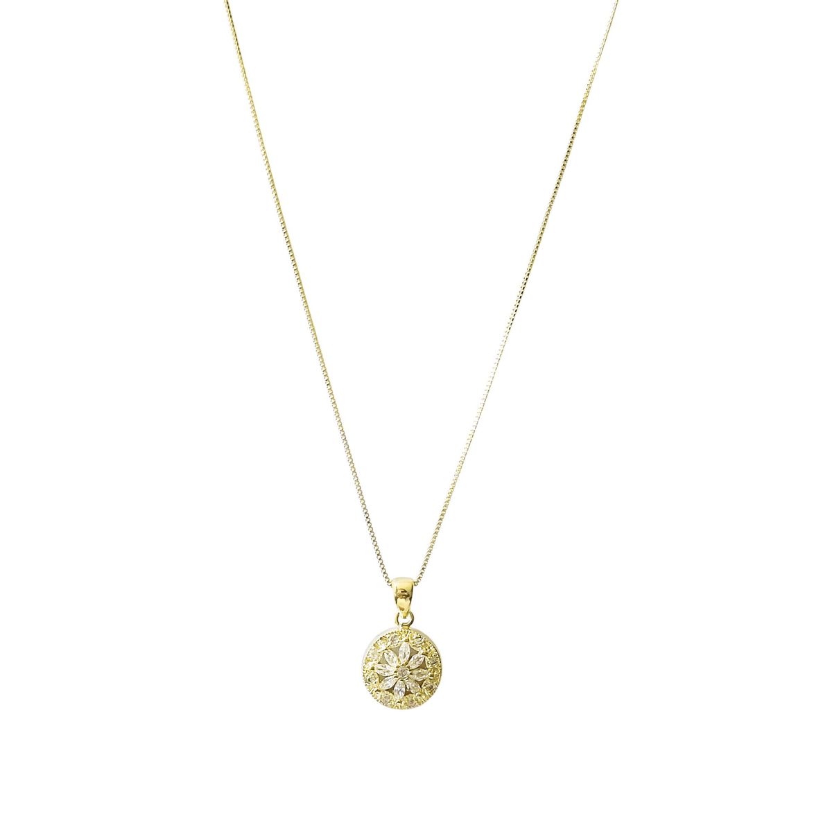 ANDREA COGGIOLA JOYAS - Collar Margarita Circón Enchapado Oro 18K