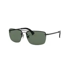 RAY BAN - Lentes de Sol Classic RB3607 002/71 61 Clásico negro/verde