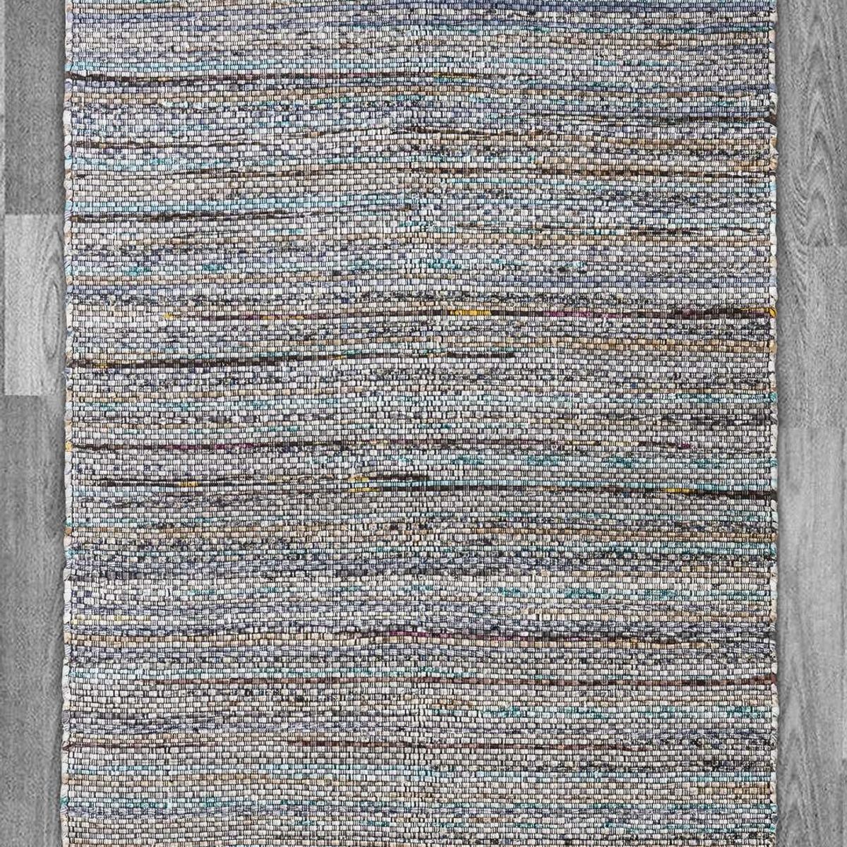 DECOGHAR - Alfombra Chindi Boho Artesanal Gris 150 X 210 mts