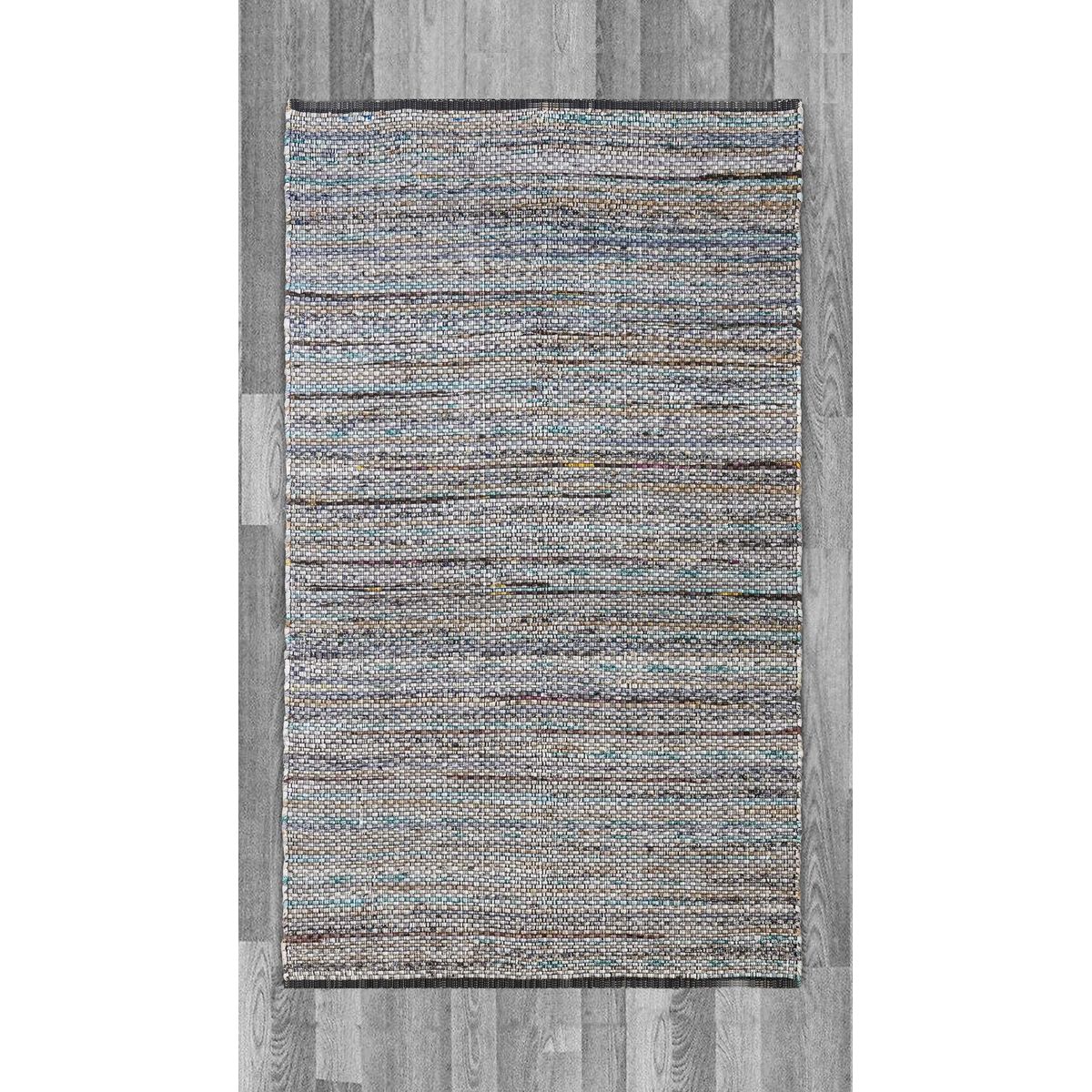 DECOGHAR - Alfombra Chindi Boho Artesanal Gris 150 X 210 mts