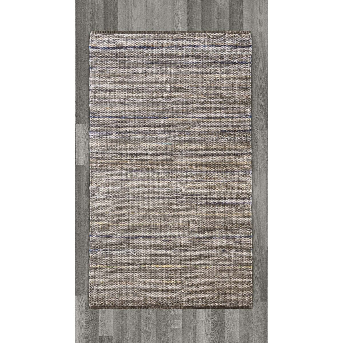 DECOGHAR - Alfombra Chindi Boho Artesanal BeigeMarrón 150 X 210 mts