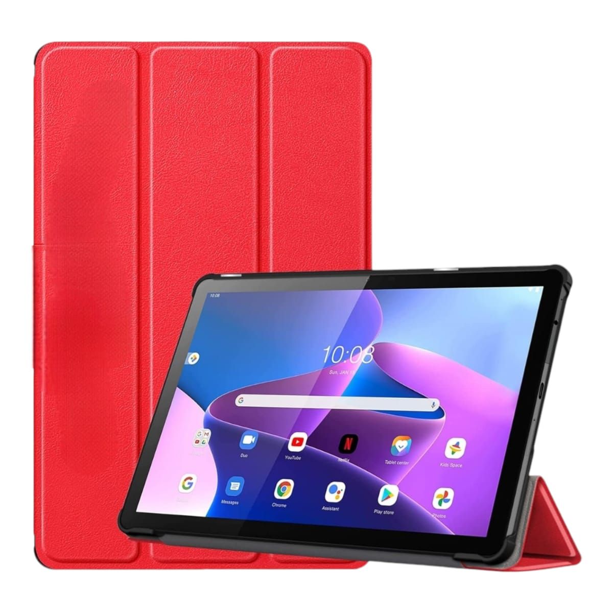 GENERICO - Funda Inteligente compatible con Lenovo Tab M10 3era Gen Rojo