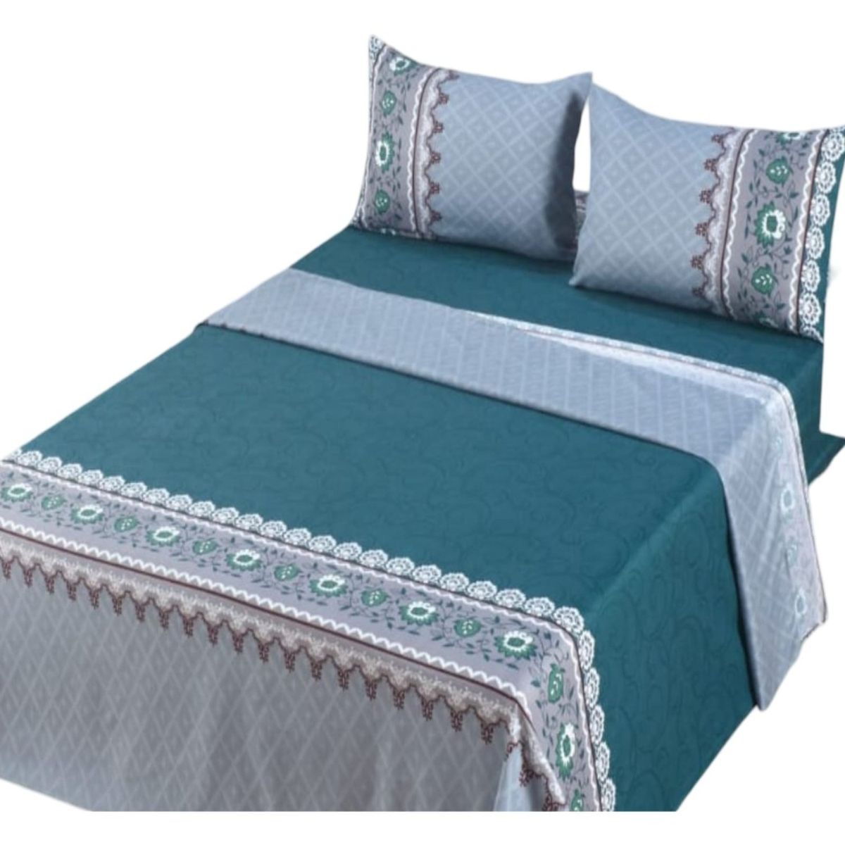 GENERICO - Sábana Plaza y Media 144 Hilos Algodón Suave 8O18