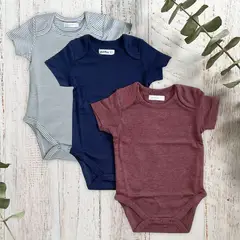 WAWABABY - Pack 3 bodys manga corta niño Algodón Pima Wawa